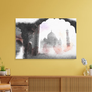 Imagen de Taj Mahal Canvas - Arte de Poster de via
