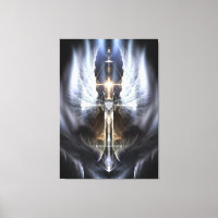 Imagen de tela de arte fractal de la cruz del ala 