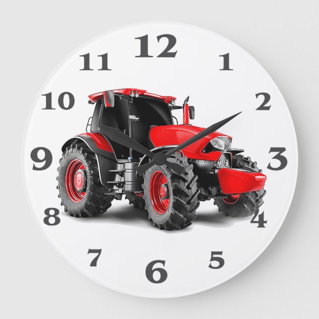Imagen de tractor para reloj de pared redonda gran (Anverso)
