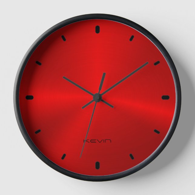 Imagen del Reloj de Textura Metálica Rojo Brillant (Anverso)