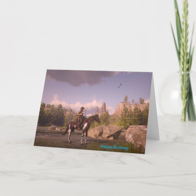 Imagen del vaquero para la tarjeta de felicitación (Anverso)