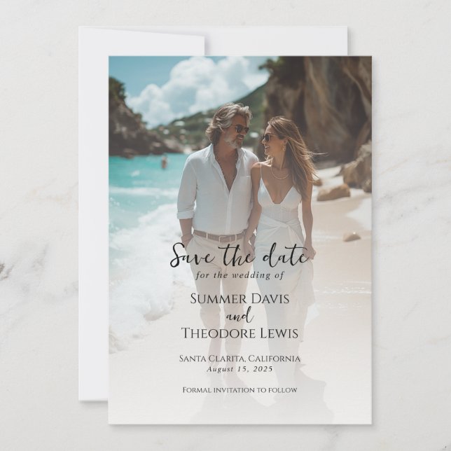 Imagen elegante Guardar la invitación de fecha (Anverso)