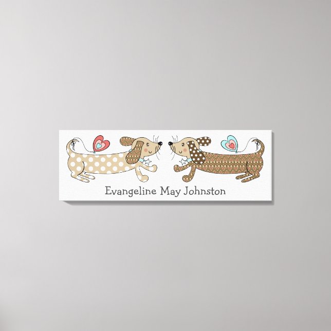 Imagen en lienzo de perro salchicha personalizado (Anverso)