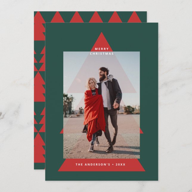 Imagen gráfica moderna mínima del árbol de Navidad (Anverso / Reverso)