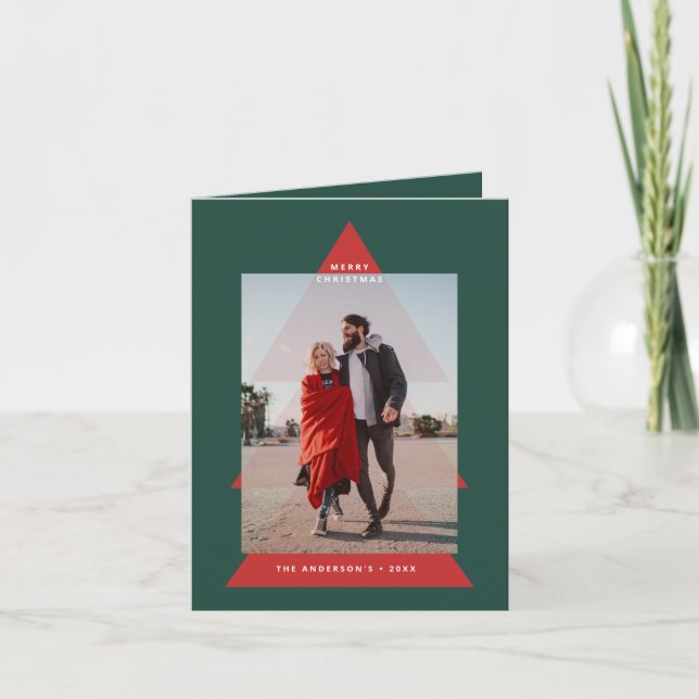 Imagen gráfica moderna mínima del árbol de Navidad (Anverso)