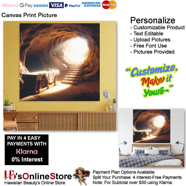 Imagen impresa de lienzo de Jesús Resurrección Ver (Jesus Resurrection Risen Biblical Canvas Print Picture 1.)