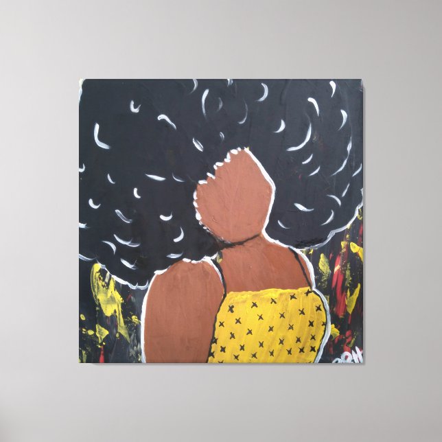 Imagen impresa de lienzo de patton, dama afroameri (Anverso)