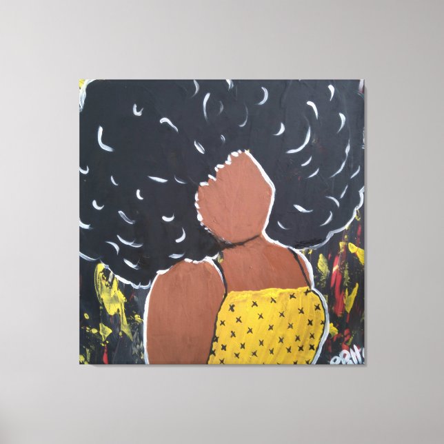 Imagen impresa de lienzo de patton, dama afroameri (Anverso)