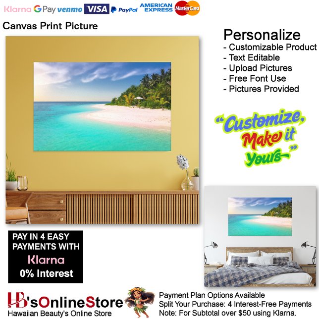 Imagen impresa de lienzo de playa Sunset 10 (Sunset Beach Canvas Print Picture 10.)