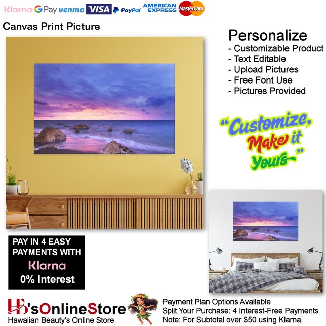 Imagen impresa de lienzo de playa Sunset 13 (Sunset Beach Canvas Print Picture 13.
)