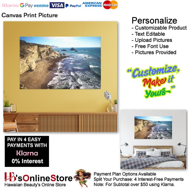 Imagen impresa de lienzo de playa Sunset 28 (Sunset Beach Canvas Print Picture 28.)