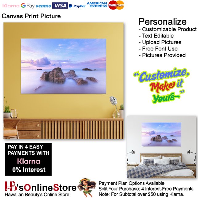 Imagen impresa de lienzo de playa Sunset 38 (Sunset Beach Canvas Print Picture 38.)