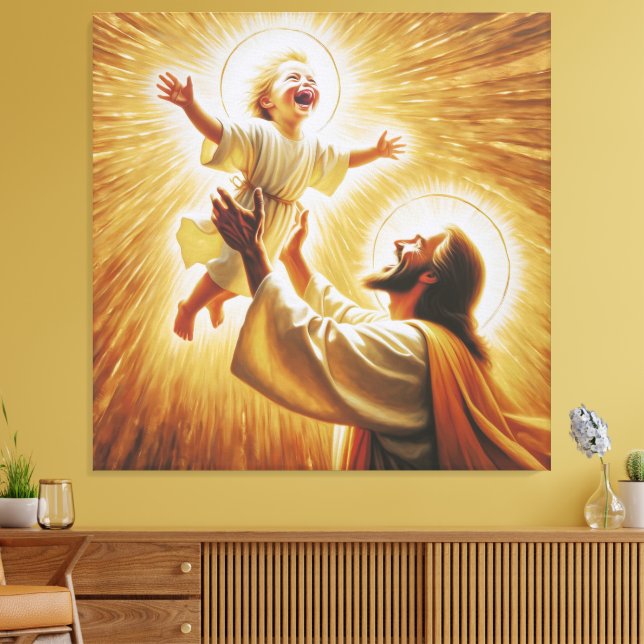 Imagen impresa de los lienzo Jesús y niño 1 (Insitu (Sala de estar))