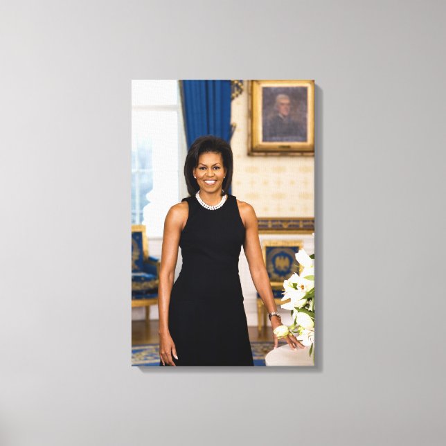 Imagen impresa en lienzo de Michelle Obama (Anverso)