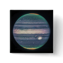 Imagen JWST del planeta Júpiter en botón infrarroj