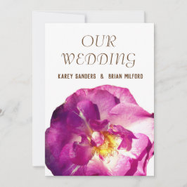 Imagen rosa rosa elegante invitación a la boda