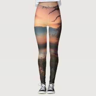 Imagen Serene Sunset Print High Waisted Leggings -