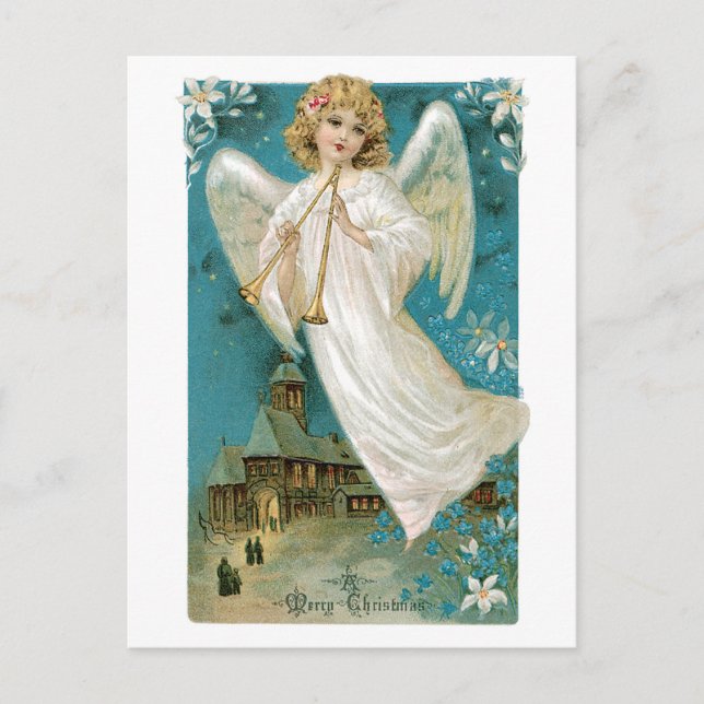 Imagen vintage de Angel de Navidad (Anverso)