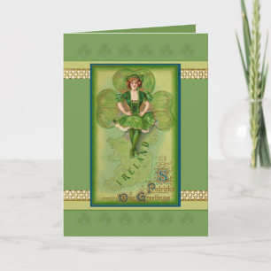 Imagen vintage de la tarjeta San Patricio con chic
