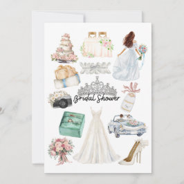 Imágenes de boda con tiara y acuarela para despedi