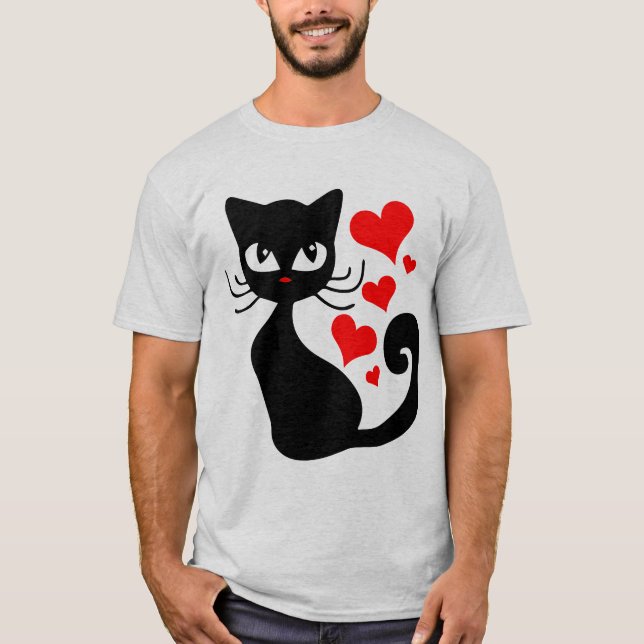 Imágenes de gato camiseta básica masculina (Anverso)