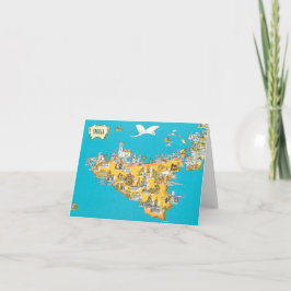 Imágenes de la tarjeta plegada azul y oro de Sicil