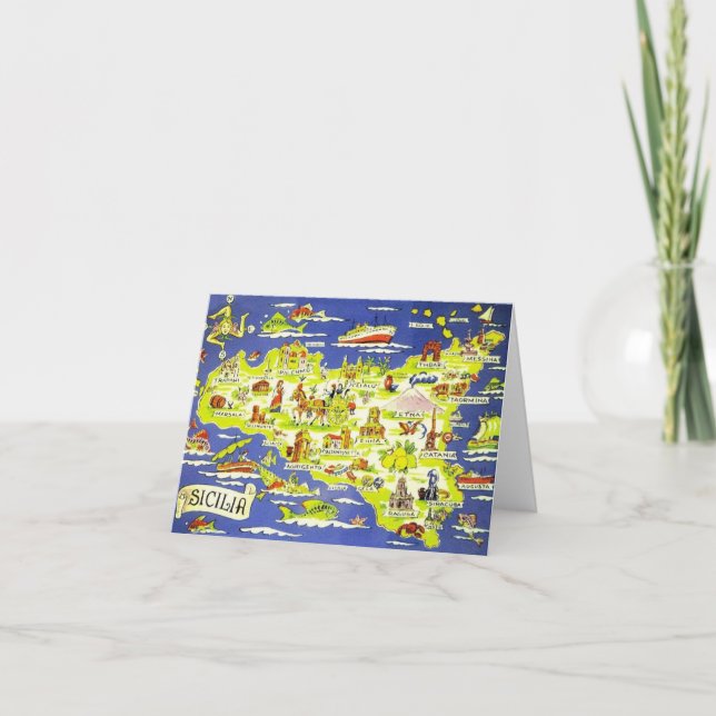 Imágenes de la tarjeta plegada Sicily Blue (Anverso)