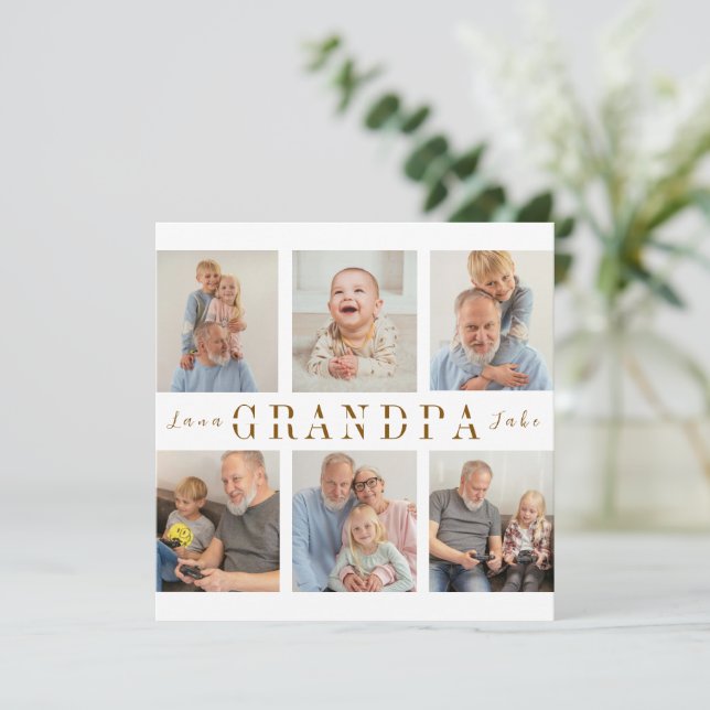 Imágenes personalizadas del abuelo de la tarjeta (Anverso de pie)