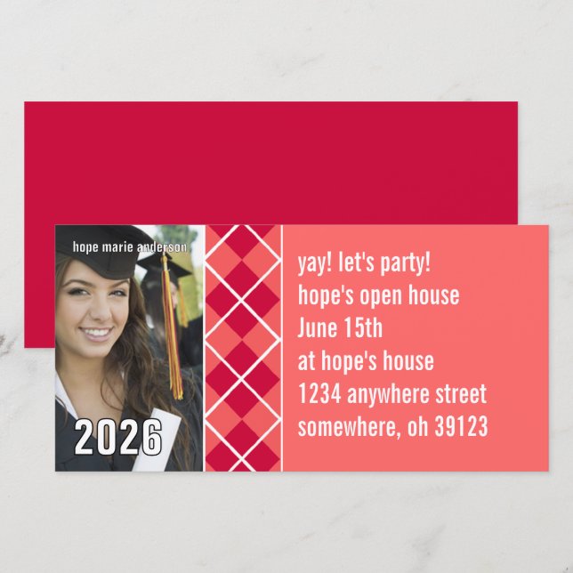 Imágenes principales - Invitación a graduación 201 (Anverso / Reverso)