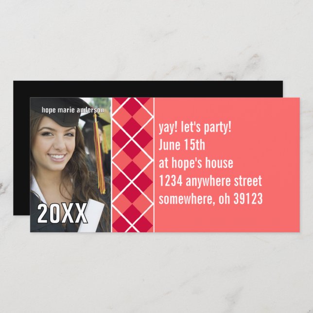 Imágenes principales - Invitación a graduación 201 (Anverso / Reverso)