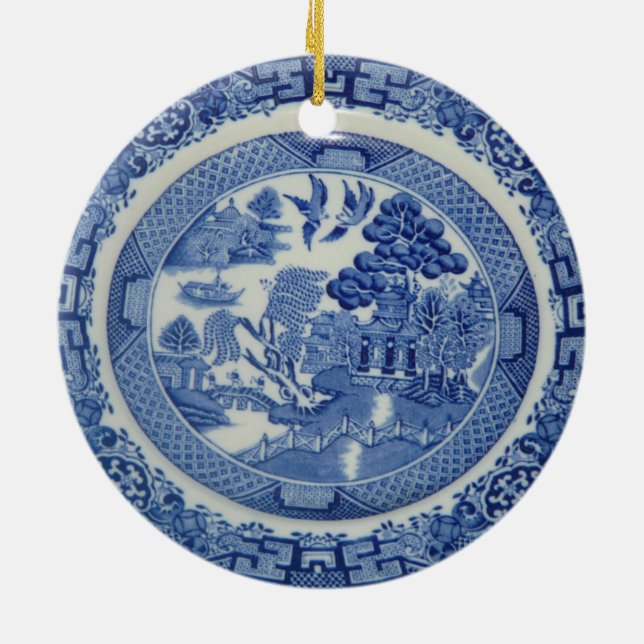 Imágenes redondas del ornamento 2 del sauce azul (Atrás)