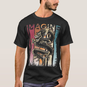 Imagine Dragon una vieja camiseta de arte Guay ret