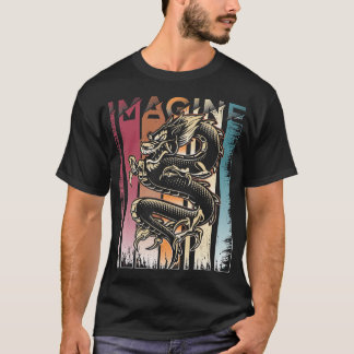 Imagine Dragon una vieja camiseta de arte Guay ret