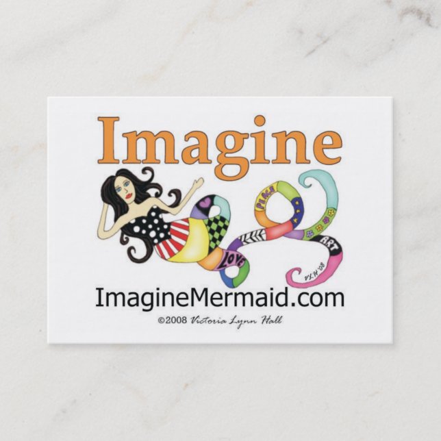 ImagineMermaid.com se imagina tarjetas de visita (Anverso)