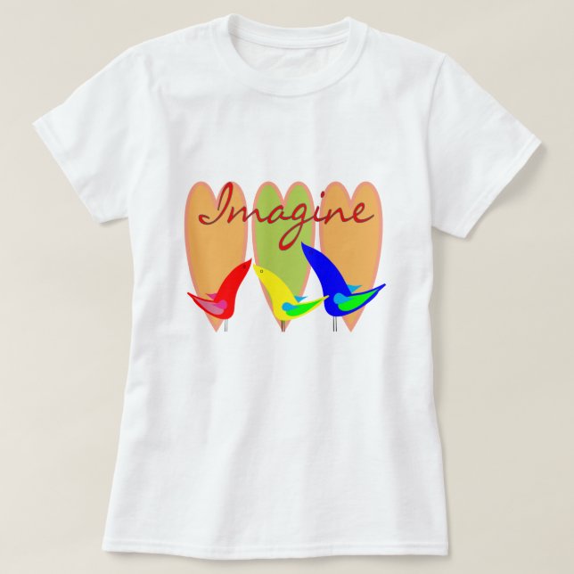 Imagínese la camiseta de los pájaros (Diseño del anverso)
