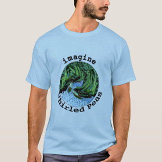 Imagínese la camiseta girada de los guisantes