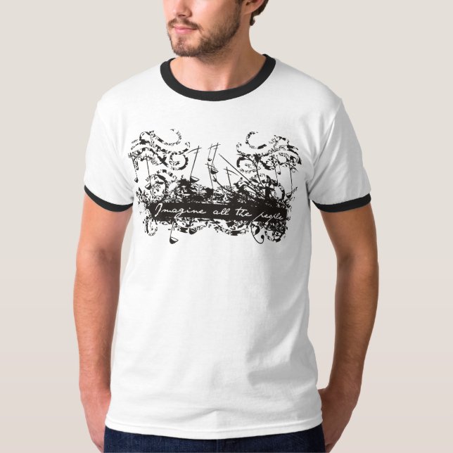 Imagínese toda la camiseta de la música de la (Anverso)