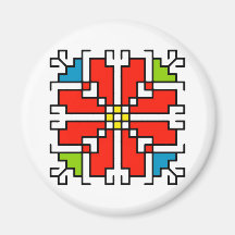 М0041 Magnet Búlgaro motif shevitsa rojo