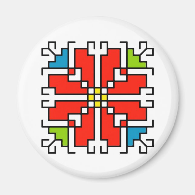 Imán М0041 Magnet Búlgaro motif shevitsa rojo (Frente)