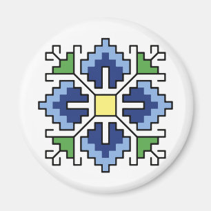 Imán М0065 Magnet Búlgaro motif shevitsa azul