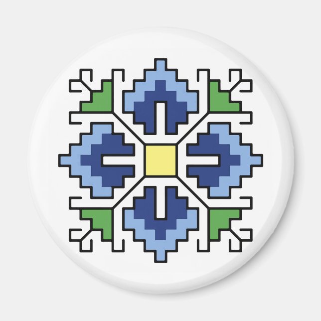 Imán М0065 Magnet Búlgaro motif shevitsa azul (Frente)