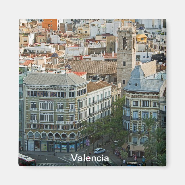Imán Р anorama del centro de Valencia (Frente)