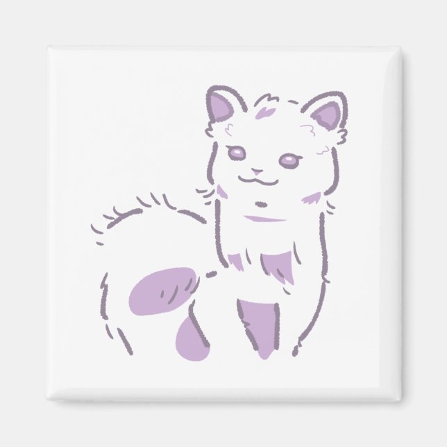 IMÁN パステル紫＆ふわふわアルパカイラスト (Frente)