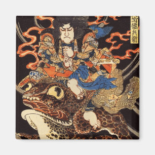 Imán 侍 と 化 け 蛙, 国 Samurai y Rana Giant, Kuniyoshi, Ukiy