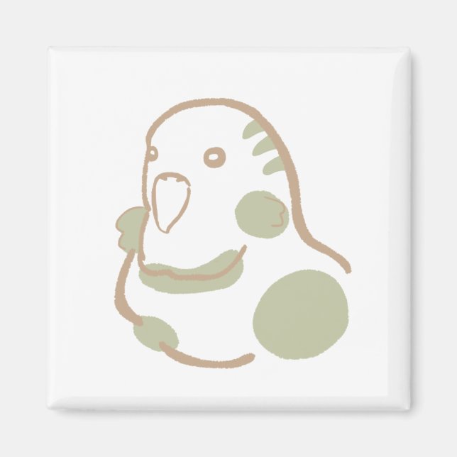 IMÁN 北欧風インコイラスト｜温かみと愛らしさを引き立てるデザイン  マグネット (Frente)