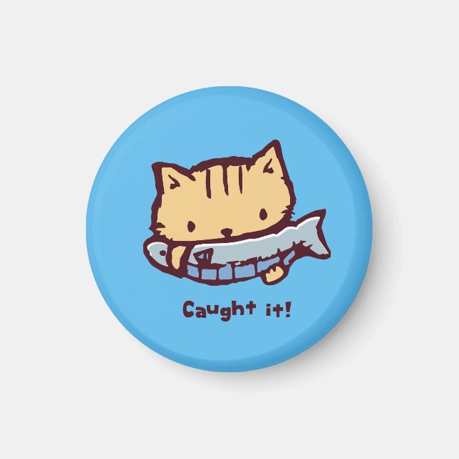 Imán 大きなお魚ゲット！| Big Catch! Cute Kitten with a Fish (Frente)
