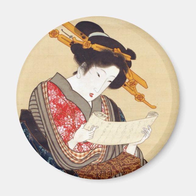 Imán 女, 国 貞 Mujer, Kunisada, Ukiyo-e (Frente)