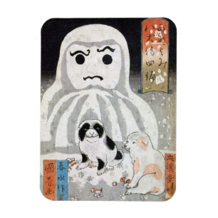 Imán 子 犬 と 雪 だ ま, snihtsnippies y Snowman, Kuniyoshi, U