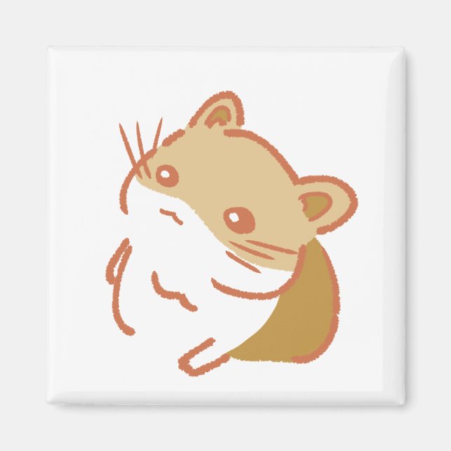 IMÁN 手のひらサイズ＆オレンジビビッドハムスターイラスト (Frente)