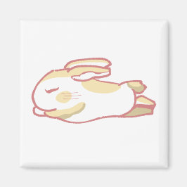 IMÁN 春らしい濃い桃色＆伸びをするうさぎイラスト